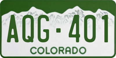 CO license plate AQG401