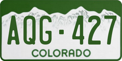 CO license plate AQG427