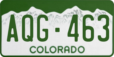 CO license plate AQG463