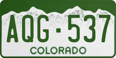 CO license plate AQG537