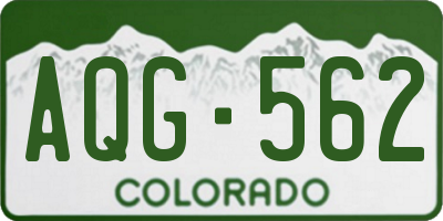 CO license plate AQG562
