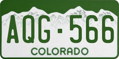 CO license plate AQG566