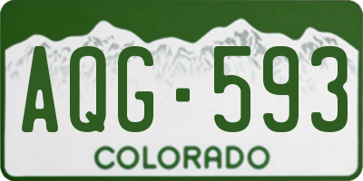 CO license plate AQG593