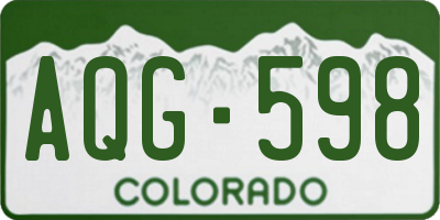 CO license plate AQG598