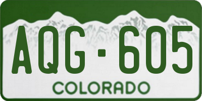 CO license plate AQG605