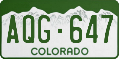 CO license plate AQG647
