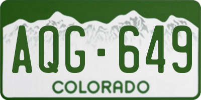 CO license plate AQG649