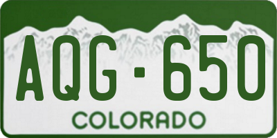 CO license plate AQG650