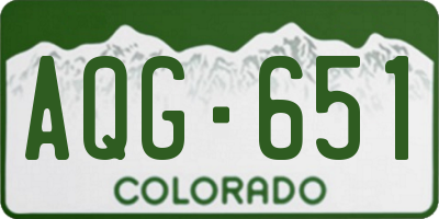 CO license plate AQG651