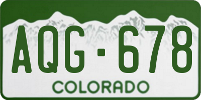 CO license plate AQG678