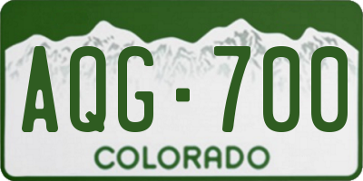CO license plate AQG700
