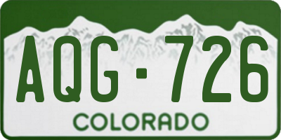 CO license plate AQG726