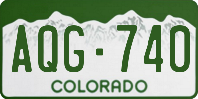 CO license plate AQG740