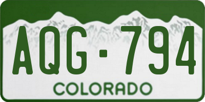 CO license plate AQG794