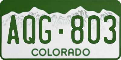 CO license plate AQG803