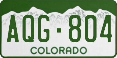 CO license plate AQG804