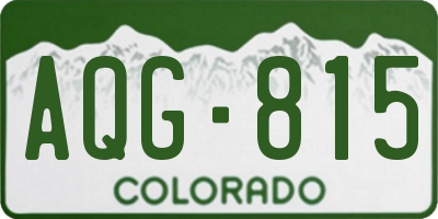 CO license plate AQG815
