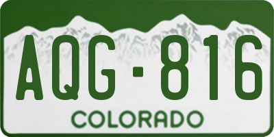 CO license plate AQG816