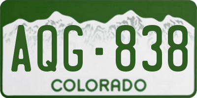 CO license plate AQG838
