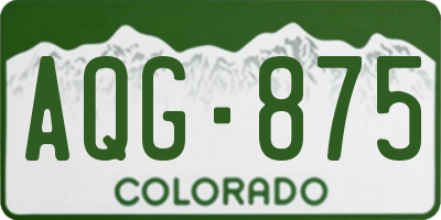 CO license plate AQG875