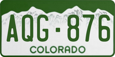 CO license plate AQG876