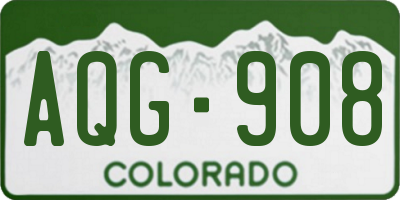 CO license plate AQG908