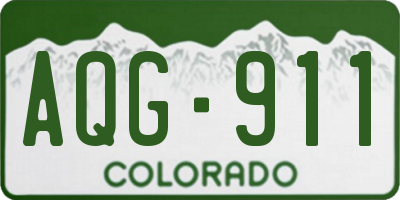 CO license plate AQG911