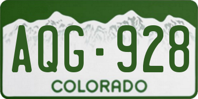 CO license plate AQG928