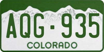 CO license plate AQG935