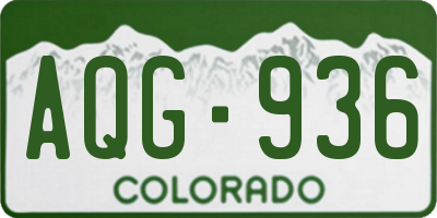 CO license plate AQG936