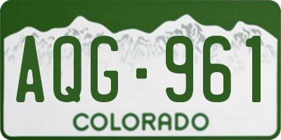 CO license plate AQG961