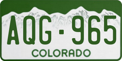 CO license plate AQG965