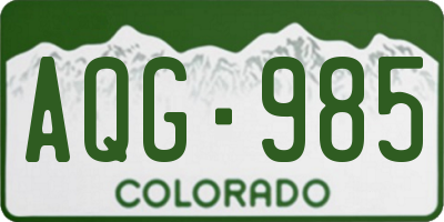 CO license plate AQG985
