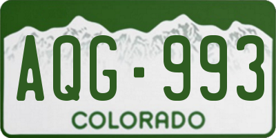 CO license plate AQG993