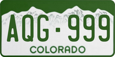 CO license plate AQG999