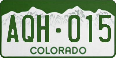 CO license plate AQH015