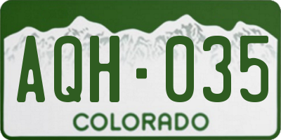 CO license plate AQH035