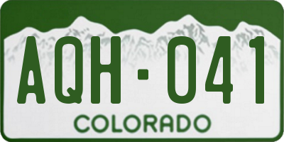 CO license plate AQH041