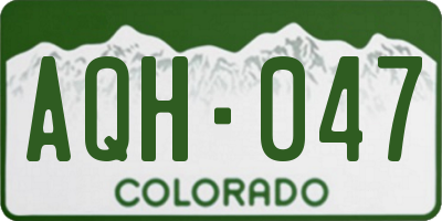 CO license plate AQH047