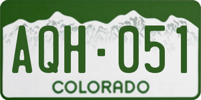 CO license plate AQH051