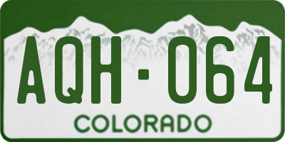 CO license plate AQH064