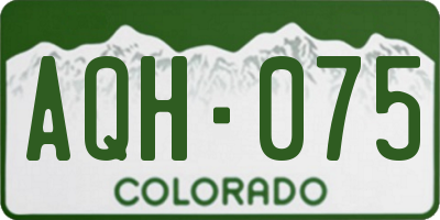 CO license plate AQH075