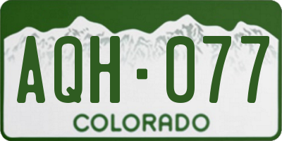 CO license plate AQH077