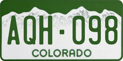CO license plate AQH098