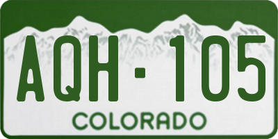 CO license plate AQH105