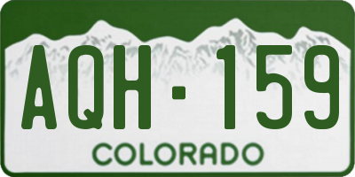 CO license plate AQH159