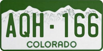 CO license plate AQH166