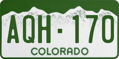 CO license plate AQH170