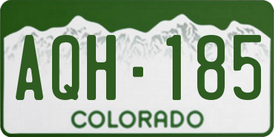 CO license plate AQH185