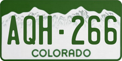 CO license plate AQH266